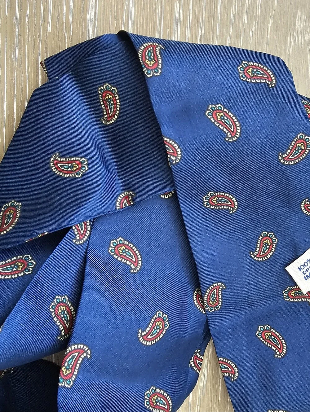 Vintage 100% Silk Paisley Hair Scarf Ribbon – Royal Blue Multi-Way Tie Wrap​